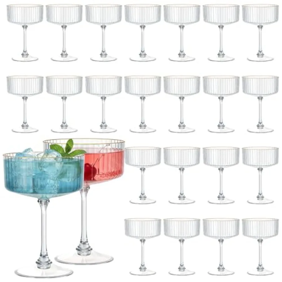 Pcs Plastic Martini Glasses, 10oz Ribbed Acrylic Coupe Glasses, Disposable Cocktail Cups with Removable Stems, Unbreakable Cham
Pcs Plastic Martini Glasses, 10oz Ribbed Acrylic Coupe Glasses, Disposable Cocktail Cups with Removable Stems, Unbreakable Cham