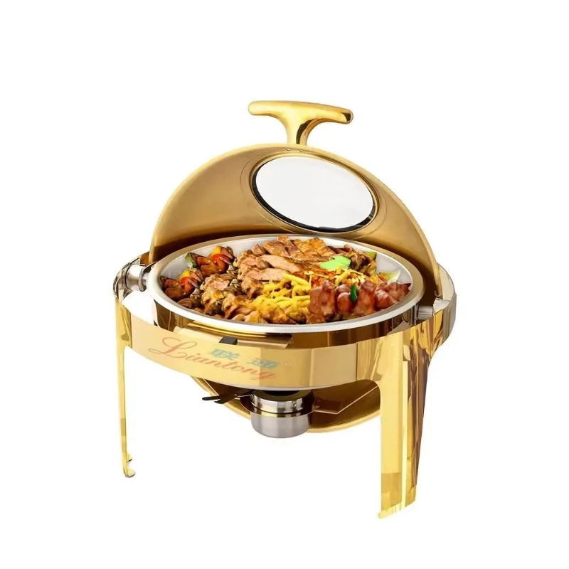 High quality stainless steel food warmer equipment round 6L golden hot pot
High quality stainless steel food warmer equipment round 6L golden hot pot