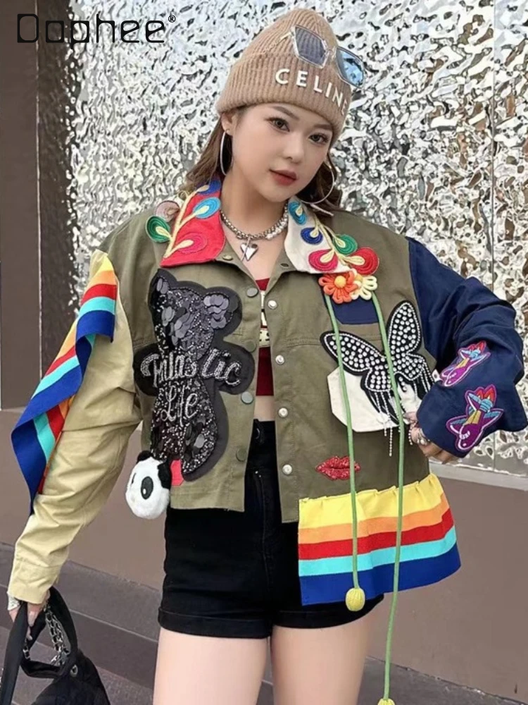 Fashion Brand Cartoon Sequins Loose Jacket Female 2024 Spring New Heavy Industry Beads Butterfly Stitching Short Coats Women
Fashion Brand Cartoon Sequins Loose Jacket Female 2024 Spring New Heavy Industry Beads Butterfly Stitching Short Coats Women