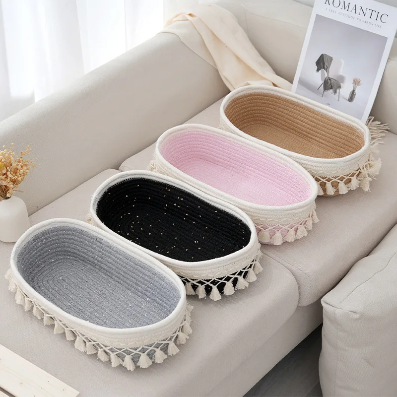 Tassel Cotton Rope Storage Basket Home Organizer Desktop Sundries Toy Snack Makeup Storage Basket for Living Room Bedroom Decor
Tassel Cotton Rope Storage Basket Home Organizer Desktop Sundries Toy Snack Makeup Storage Basket for Living Room Bedroom Decor