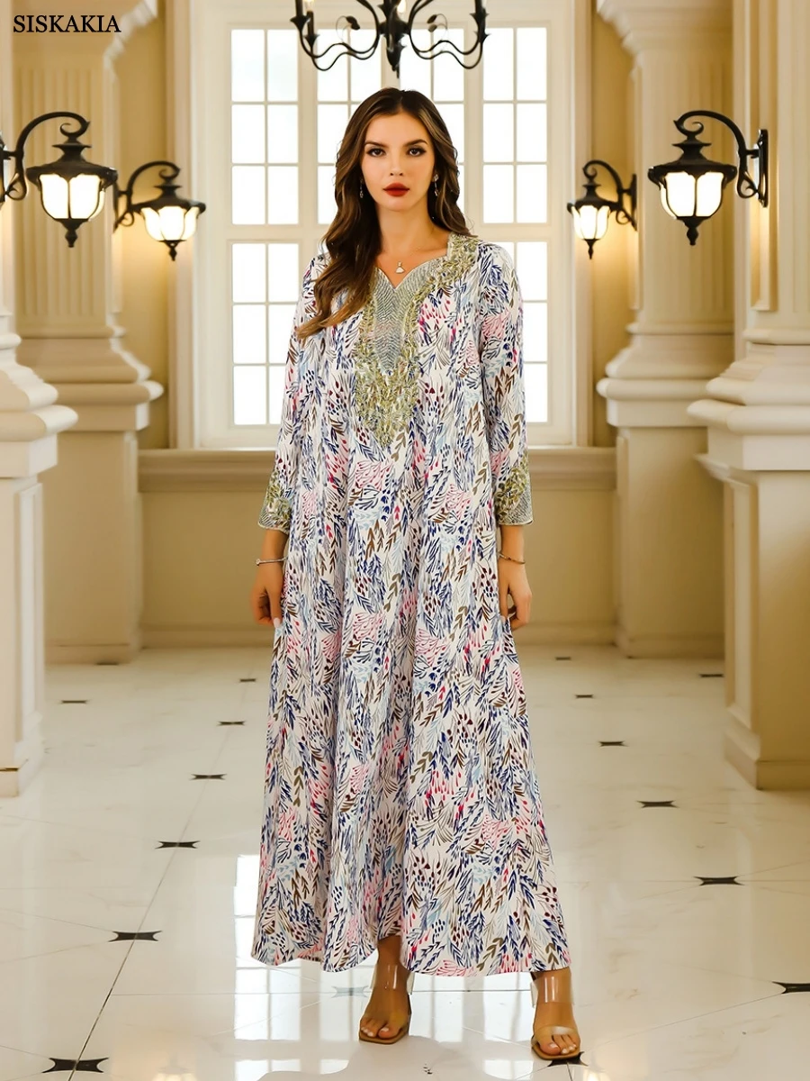 Siskakia Рамадан Мусульманское длинное платье с цветочным принтом Дубай Элегантное макси Абая Роскошное женское вечернее платье
Siskakia Рамадан Мусульманское длинное платье с цветочным принтом Дубай Элегантное макси Абая Роскошное женское вечернее платье