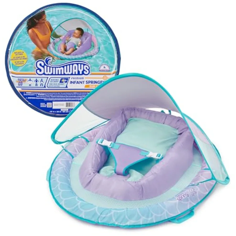 Infant Spring Float Baby Pool Float with Canopy and UPF Protection Swim Training PFD Swimming Pool Accessories for Babies 3-9 M
Infant Spring Float Baby Pool Float with Canopy and UPF Protection Swim Training PFD Swimming Pool Accessories for Babies 3-9 M
