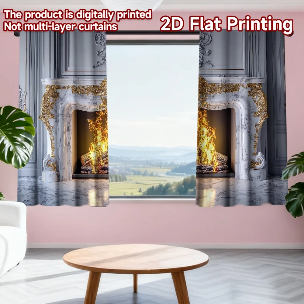 2D flat printing 2pcs Drapes Marble Fireplace(1) Digital Printed Polyester Drapes Holiday Decorations Perfect for All Season
2D flat printing 2pcs Drapes Marble Fireplace(1) Digital Printed Polyester Drapes Holiday Decorations Perfect for All Season