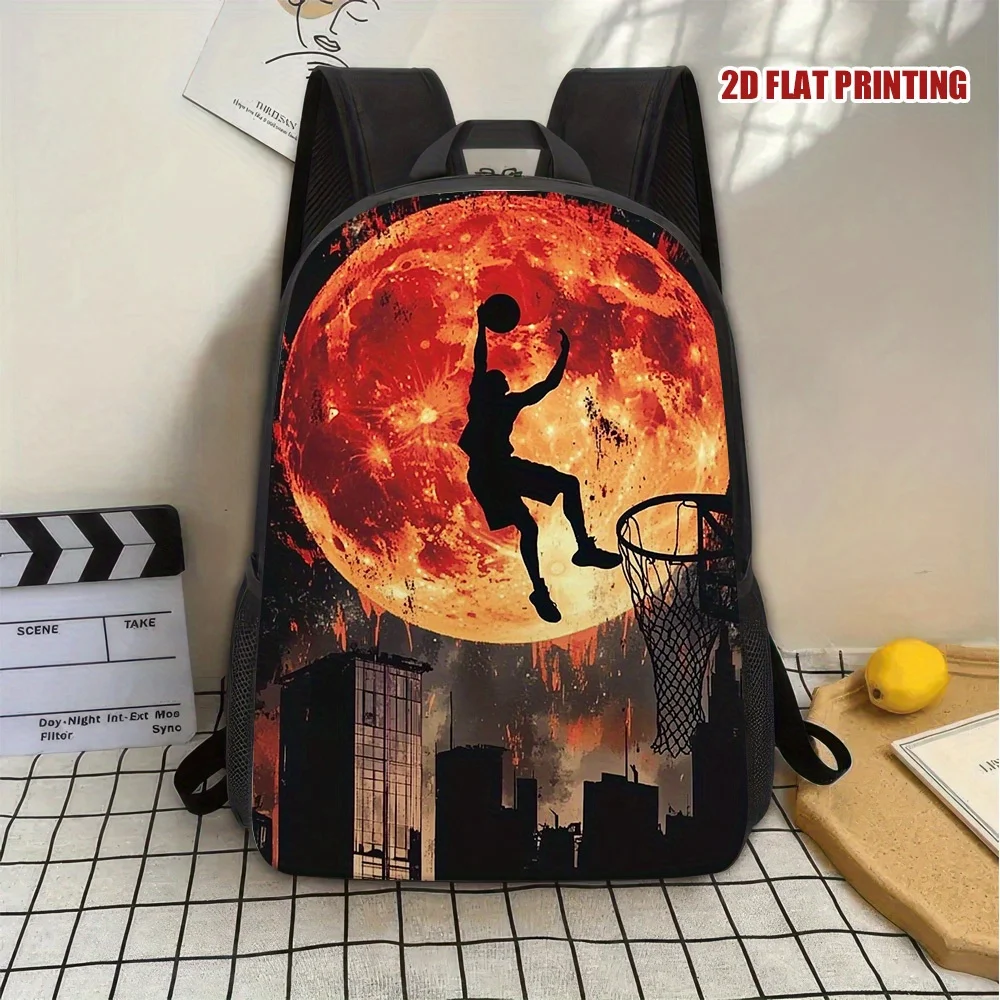 1 Large Capacity Lightweight Travel Backpack - Basketball Jump Full Moon 2D Flat Print Design, Adjustable Shoulder Strap
1 Large Capacity Lightweight Travel Backpack - Basketball Jump Full Moon 2D Flat Print Design, Adjustable Shoulder Strap