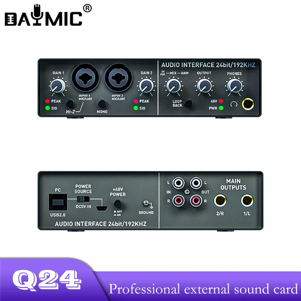 Aoshen Q24 USB Studio Sound Card Audio Interfac For Live Streaming Podcasting Musical Instrument Live Recording
Aoshen Q24 USB Studio Sound Card Audio Interfac For Live Streaming Podcasting Musical Instrument Live Recording