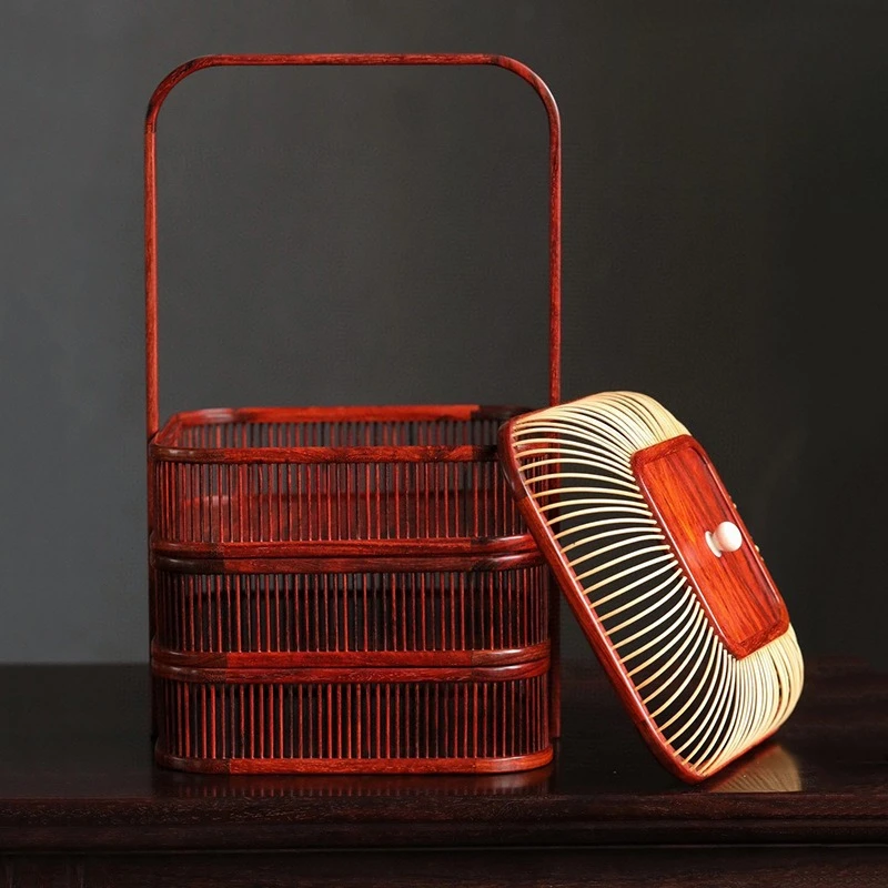 Red sandalwood square basket Chinese hollow wooden three-layer removable design household fruit snack ornament
Red sandalwood square basket Chinese hollow wooden three-layer removable design household fruit snack ornament