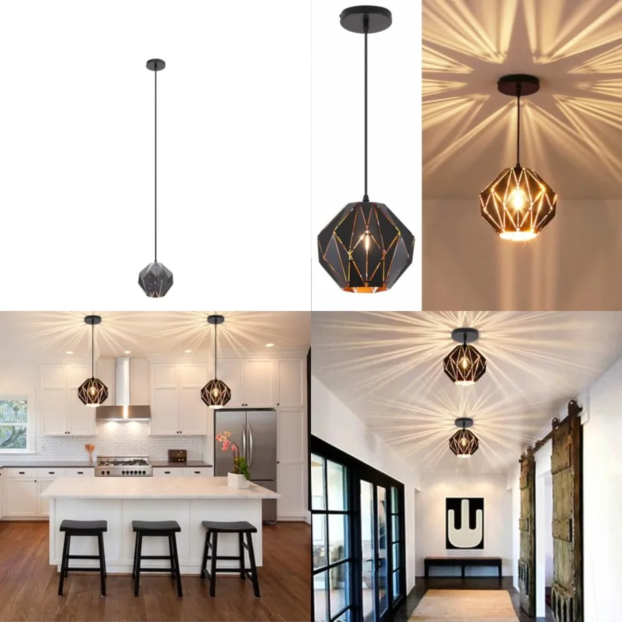 Pendant Light Industrial Vintage Pendant Lamp Retro Farmhouse Ceiling Hanging Light Fixture Black Metal Creative Geometric Diam
Pendant Light Industrial Vintage Pendant Lamp Retro Farmhouse Ceiling Hanging Light Fixture Black Metal Creative Geometric Diam