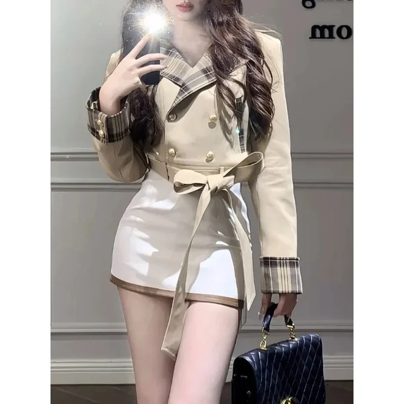 Winter British Styleh Japanese Sweet 2 Piece Set Women Designer Belt Coat White Mini Skirt New Design College Style Suit 2024
Winter British Styleh Japanese Sweet 2 Piece Set Women Designer Belt Coat White Mini Skirt New Design College Style Suit 2024