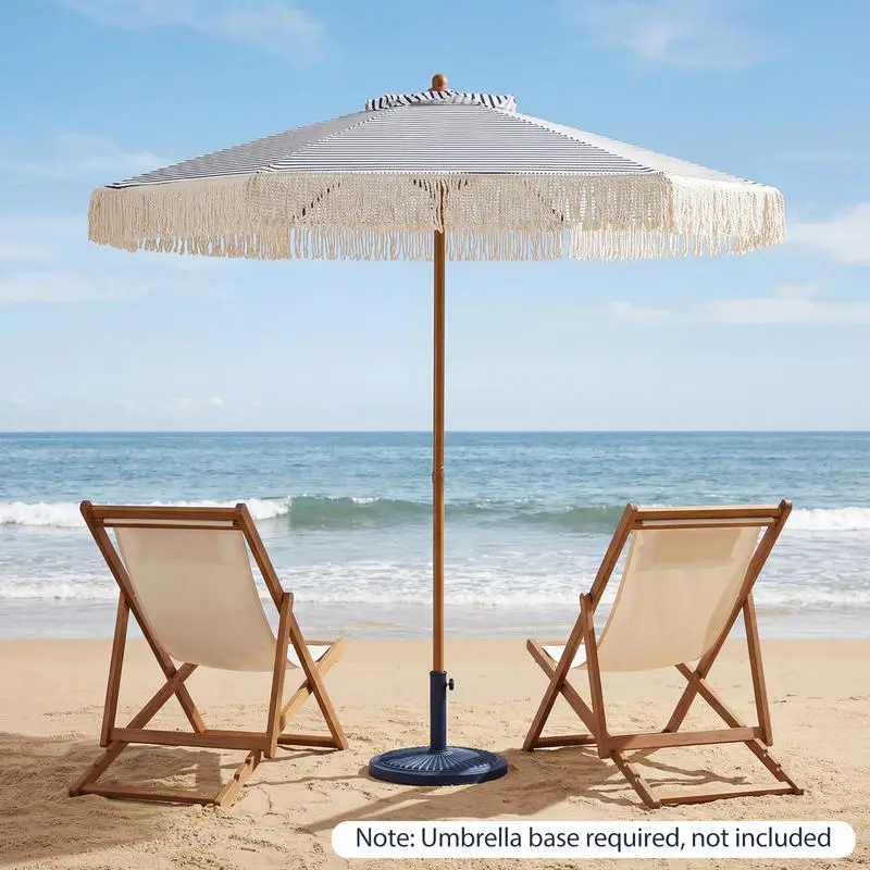 7 Feet Patio Umbrella with Fringe Sun-Protective Beach Umbrella with Boho Tassel-Blue
7 Feet Patio Umbrella with Fringe Sun-Protective Beach Umbrella with Boho Tassel-Blue