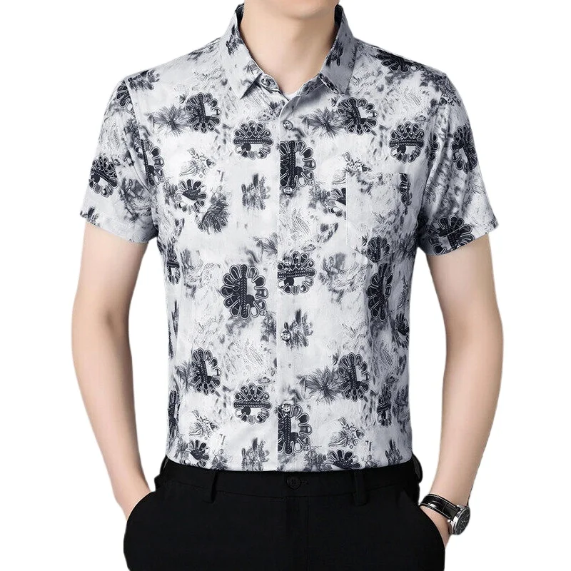 Летние роскошные дизайнерские рубашки с короткими рукавами и цветочным принтом для мужчин, винтажные вечерние вечерние рубашки из ледяного шелка с короткими рукавами, сорочки, топы
Летние роскошные дизайнерские рубашки с короткими рукавами и цветочным принтом для мужчин, винтажные вечерние вечерние рубашки из ледяного шелка с короткими рукавами, сорочки, топы