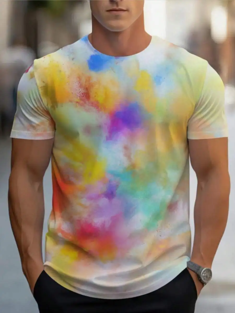 Colorful Tie-Dye Adult Short Sleeve T-Shirt Casual Comfortable Lightweight For Festivals Parties Outdoor
Colorful Tie-Dye Adult Short Sleeve T-Shirt Casual Comfortable Lightweight For Festivals Parties Outdoor