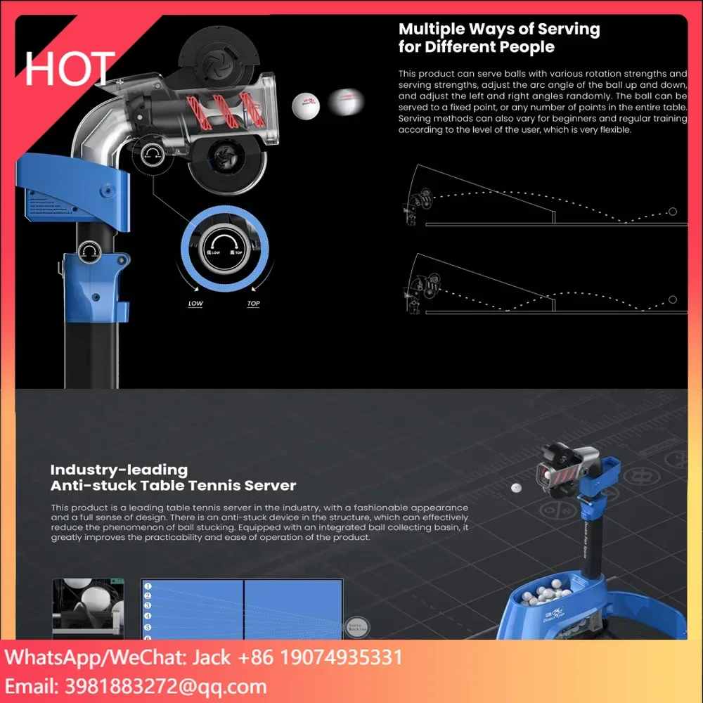 Double Fish automatic ping pong ball machine club training table tennis Robot with speed frequency controlling
Double Fish automatic ping pong ball machine club training table tennis Robot with speed frequency controlling