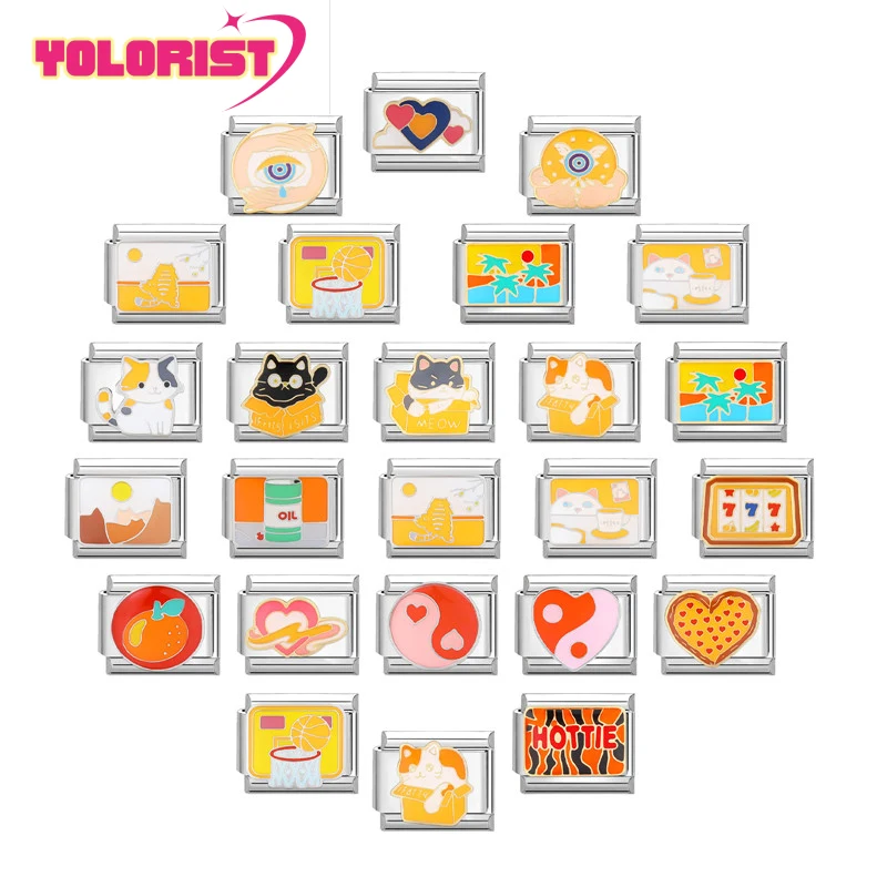 Yolorist Romantic Love Ribbon Orange Pizza Italian Charm Links Fit 9mm Bracelet Stainless Steel DIY Jewelry Making Wholesale
Yolorist Romantic Love Ribbon Orange Pizza Italian Charm Links Fit 9mm Bracelet Stainless Steel DIY Jewelry Making Wholesale