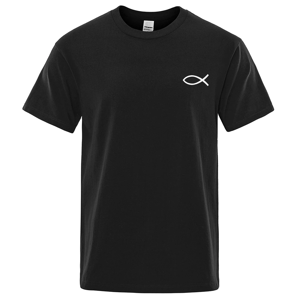 Summer Men's Jesus Fish Print Designer T-shirt Short Sleeve Pure Cotton Comfortable T Shirts for Male Harajuku Y2k Tee
Summer Men's Jesus Fish Print Designer T-shirt Short Sleeve Pure Cotton Comfortable T Shirts for Male Harajuku Y2k Tee