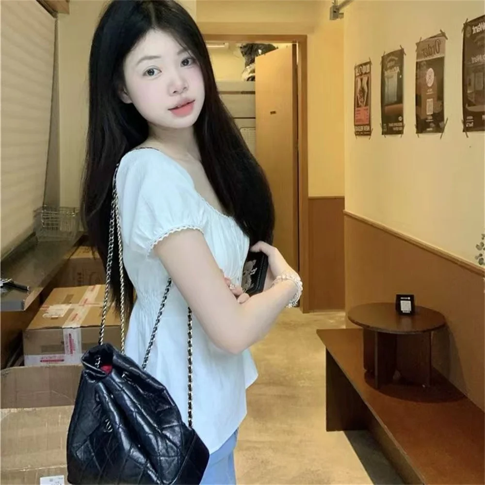 Puff Short Sleeve Blouses Women Solid Summer Vintage Button Sexy Streetwear Clothing New Sweet Girls White Blouse Elegant Tops
Puff Short Sleeve Blouses Women Solid Summer Vintage Button Sexy Streetwear Clothing New Sweet Girls White Blouse Elegant Tops