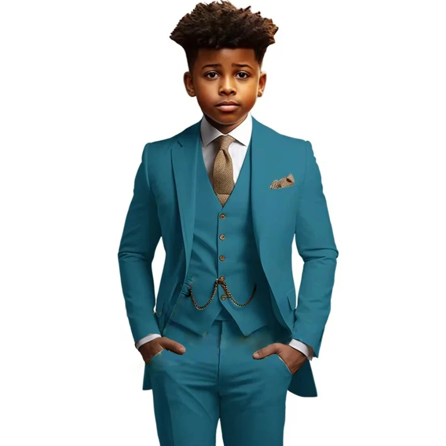 Boys Teal Three Piece Formal Suit Set Pocket Square For Weddings Parties And Special Occasion Single Breasted Blazer
Boys Teal Three Piece Formal Suit Set Pocket Square For Weddings Parties And Special Occasion Single Breasted Blazer