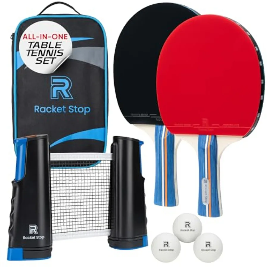 Velocity Professional Table Tennis Paddle Set 2 Ping Pong Rackets with ITTF-Approved Rubber, Retractable Net System, 3-Star Bal
Velocity Professional Table Tennis Paddle Set 2 Ping Pong Rackets with ITTF-Approved Rubber, Retractable Net System, 3-Star Bal