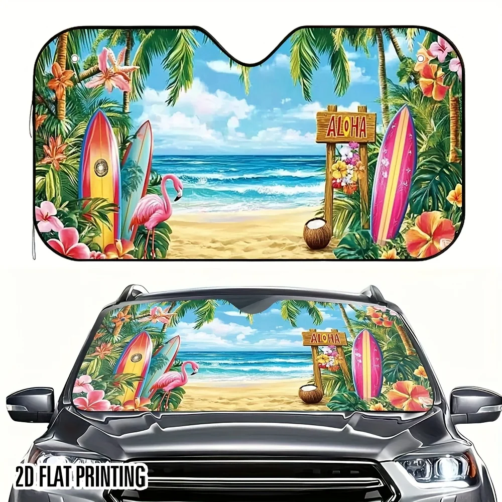 1pc 2D Flat Hawaiian Beach Style Car Sunshade - Foldable & Space-Saving, Keeps Your Vehicle Cool, Easy Installation
1pc 2D Flat Hawaiian Beach Style Car Sunshade - Foldable & Space-Saving, Keeps Your Vehicle Cool, Easy Installation