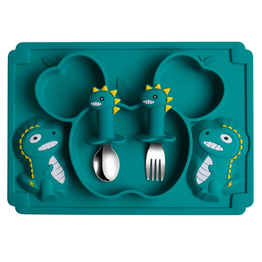 Silverware Silicone Dish Set Spoons Baby Food Bowl Toddler Plates Green Silica Gel
Silverware Silicone Dish Set Spoons Baby Food Bowl Toddler Plates Green Silica Gel