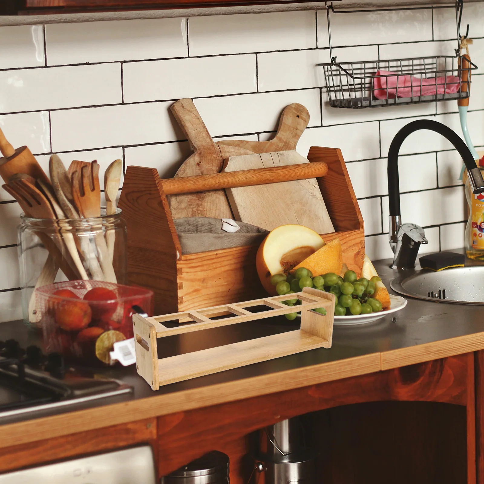 Wooden Condiment Shelf Spice Bottle Storage Rack Kitchen ganizer Seasoning Holder Oil Vinegar Bottles Storage Solution
Wooden Condiment Shelf Spice Bottle Storage Rack Kitchen ganizer Seasoning Holder Oil Vinegar Bottles Storage Solution