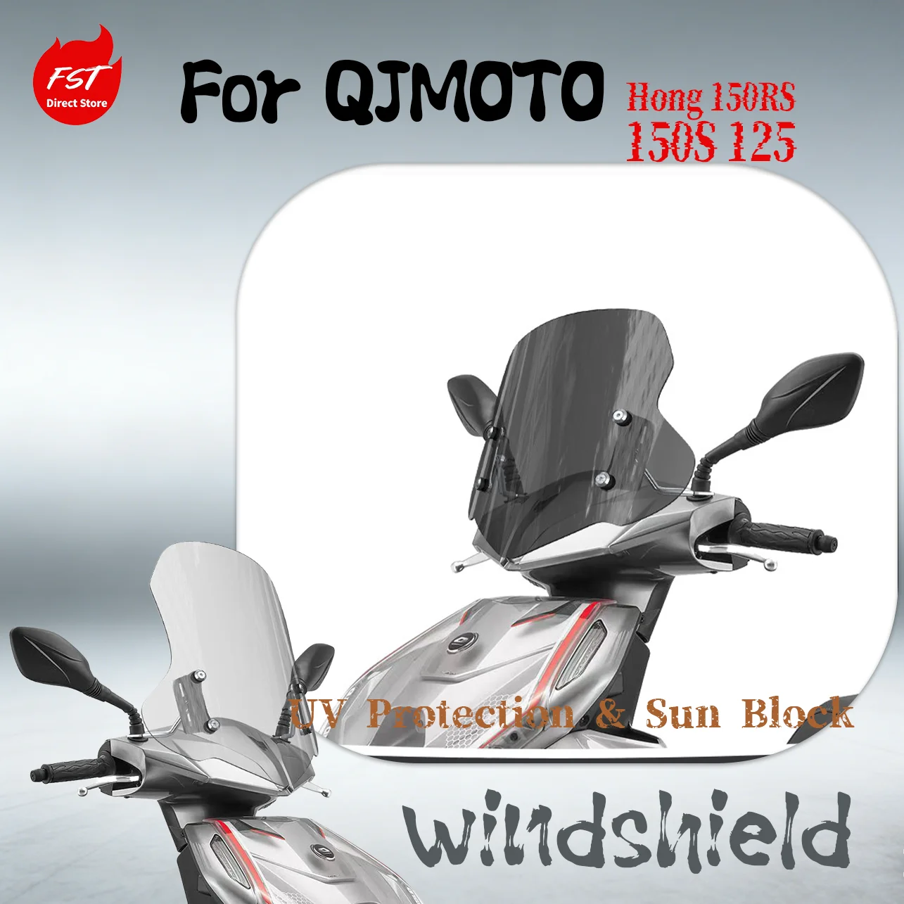 Clear Windshield for QJMOTOR Hong 125 150S 150RS, Wind Protection Comfortable Riding Parts
Clear Windshield for QJMOTOR Hong 125 150S 150RS, Wind Protection Comfortable Riding Parts