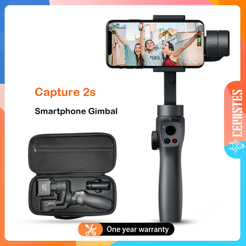 CERASTES Capture2s 3-Axis Gimbal Stabilizer with Focus Wheel for Recording Vlog for iPhone 13 12 Pro Max Samsung s21 s20 Android
CERASTES Capture2s 3-Axis Gimbal Stabilizer with Focus Wheel for Recording Vlog for iPhone 13 12 Pro Max Samsung s21 s20 Android