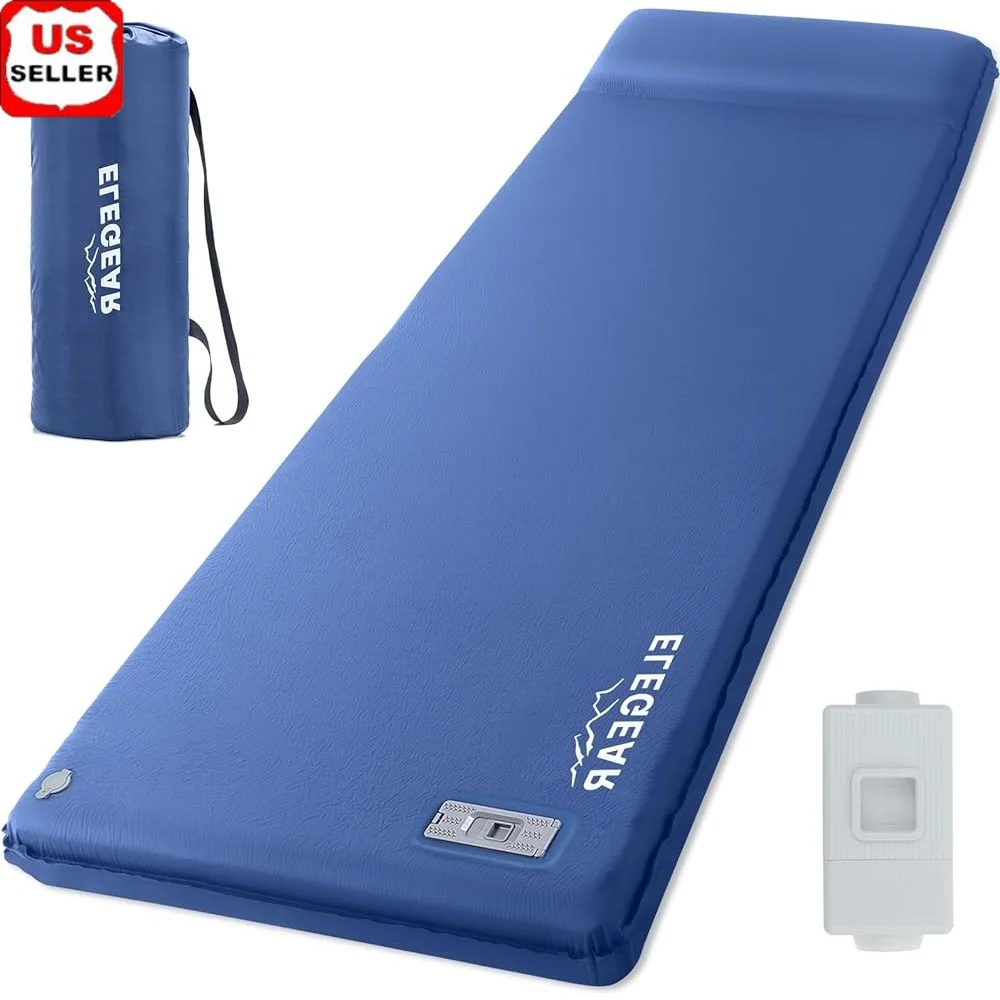 Self Inflating Sleeping Pad with Electric Pump 3.1 Inch Thick Memory Foam Camping Mattress Built-in Pillow Insulated Outdoor Use
Self Inflating Sleeping Pad with Electric Pump 3.1 Inch Thick Memory Foam Camping Mattress Built-in Pillow Insulated Outdoor Use