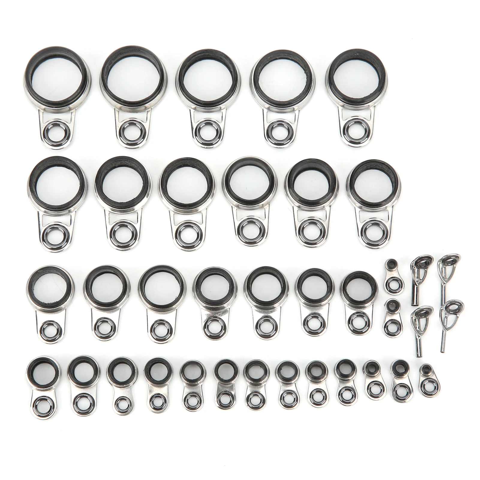 Fishing Rod Guides Top Tip Ring, 37Pcs Fishing Rod Guides Top Tip Ring Telescopic Surf Casting Fishing Rod Guide Repair Kit
Fishing Rod Guides Top Tip Ring, 37Pcs Fishing Rod Guides Top Tip Ring Telescopic Surf Casting Fishing Rod Guide Repair Kit