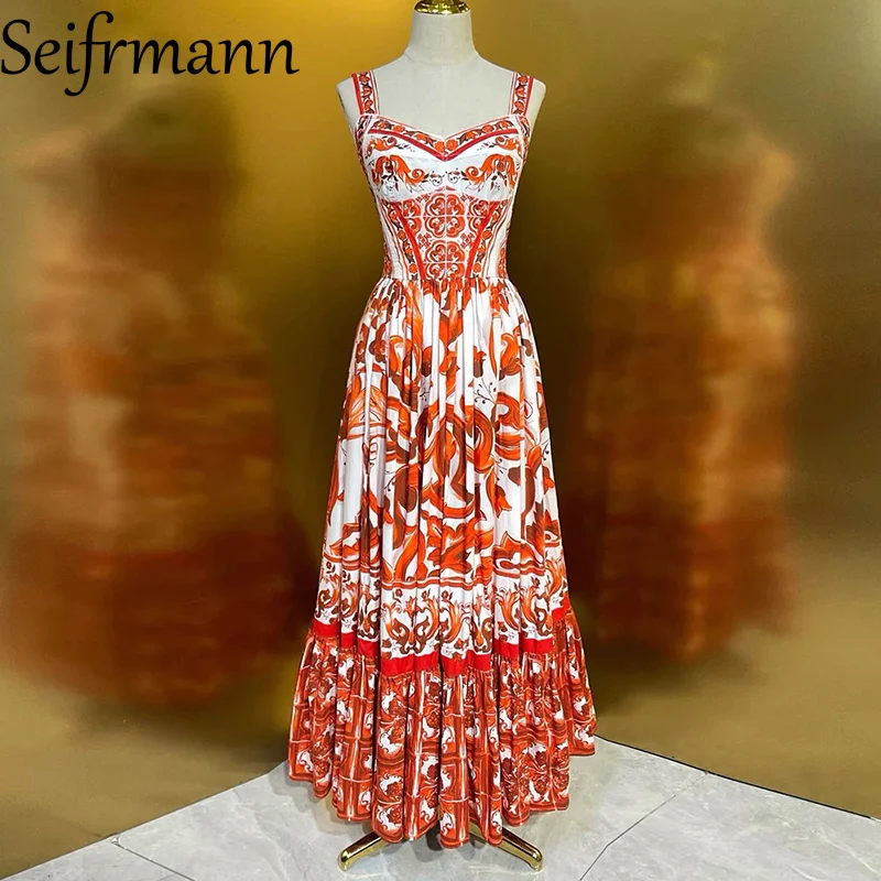 Seifrmann Casual Printed Cotton suspender Dress Square Neck Sleeveless Waist Long Dress 2026 Summer Fashion Women's Clothing
Seifrmann Casual Printed Cotton suspender Dress Square Neck Sleeveless Waist Long Dress 2026 Summer Fashion Women's Clothing