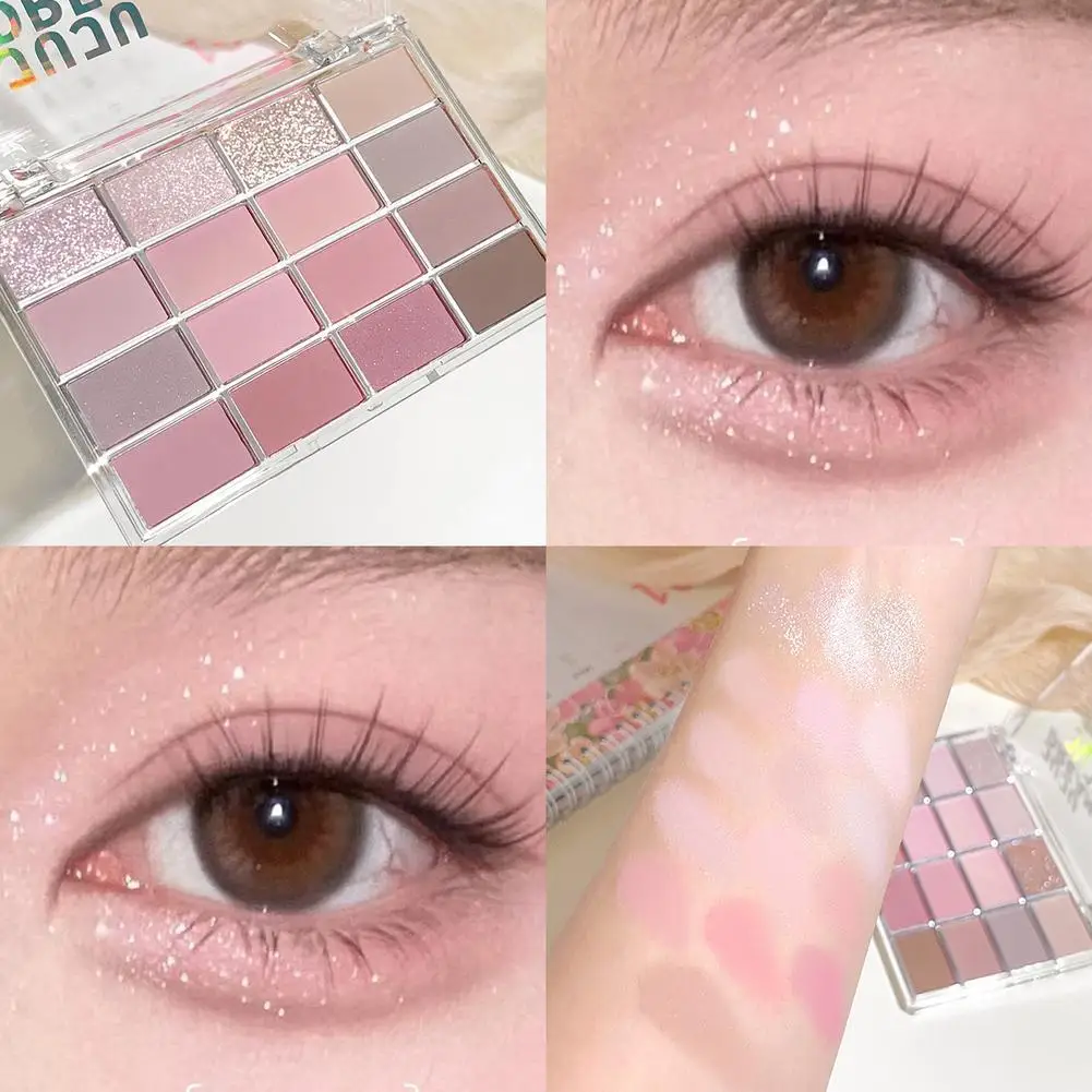 16-color Eyeshadow Palette Rose Pink Pearly Matte Glitter Eyeshadow Shiny Matte Eye Shadow Pigment Korean Cosmetics
16-color Eyeshadow Palette Rose Pink Pearly Matte Glitter Eyeshadow Shiny Matte Eye Shadow Pigment Korean Cosmetics