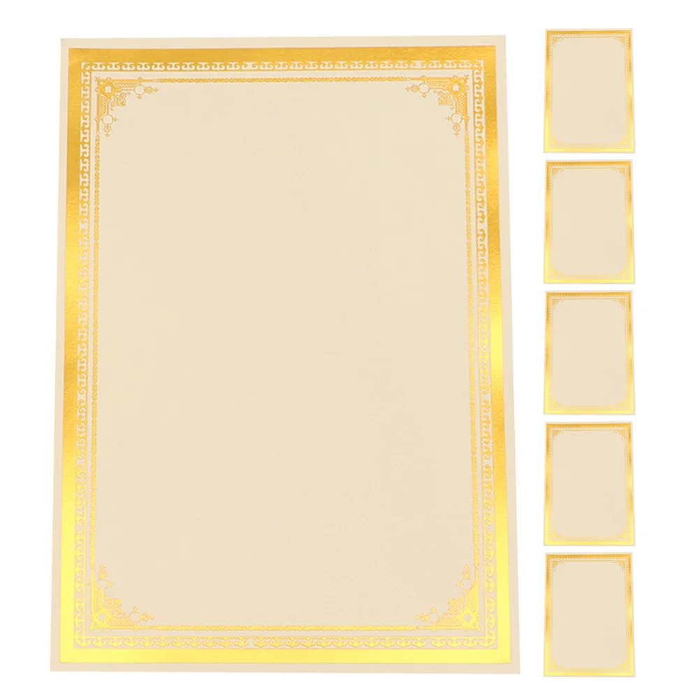 6pcs Award Certificate Papers for Graduation Diploma Printing Gold Foil Border Blank Presentation Sheets
6pcs Award Certificate Papers for Graduation Diploma Printing Gold Foil Border Blank Presentation Sheets