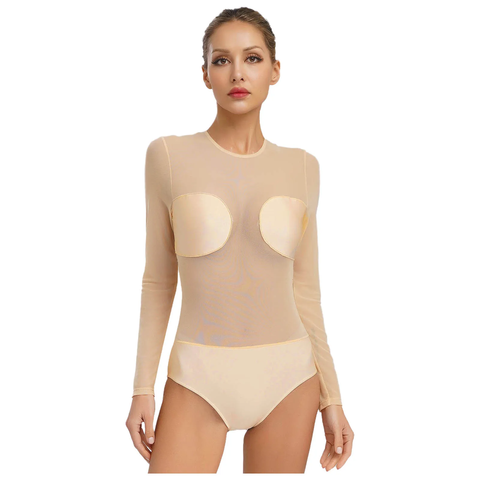 Women Dance Gymnastics Mesh Leotard See-Through Patchwork Round Neck Long Sleeve Backless Bodysuit Figure Skating Performance
Women Dance Gymnastics Mesh Leotard See-Through Patchwork Round Neck Long Sleeve Backless Bodysuit Figure Skating Performance