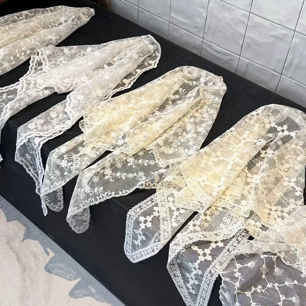Women Flower White Sweet Triangle Scarf Thin Ribbon Lace Flower Headscarf Elegant Temperament Lace Artistic Style Travel Photo
Women Flower White Sweet Triangle Scarf Thin Ribbon Lace Flower Headscarf Elegant Temperament Lace Artistic Style Travel Photo