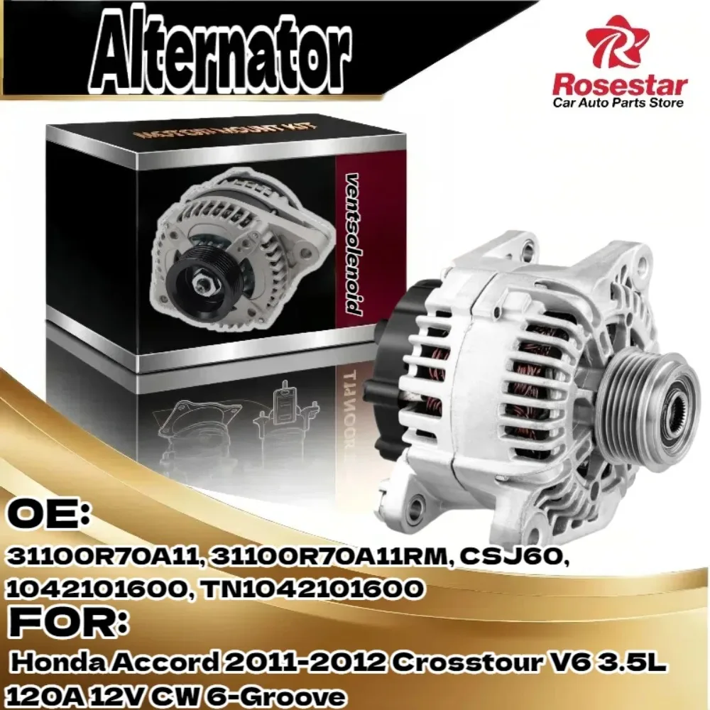 31100-R70-A11 New Alternator for Honda Accord 2011-2012 Crosstour V6 3.5L 120A, Replaces 31100R70A11RM CSJ60
31100-R70-A11 New Alternator for Honda Accord 2011-2012 Crosstour V6 3.5L 120A, Replaces 31100R70A11RM CSJ60
