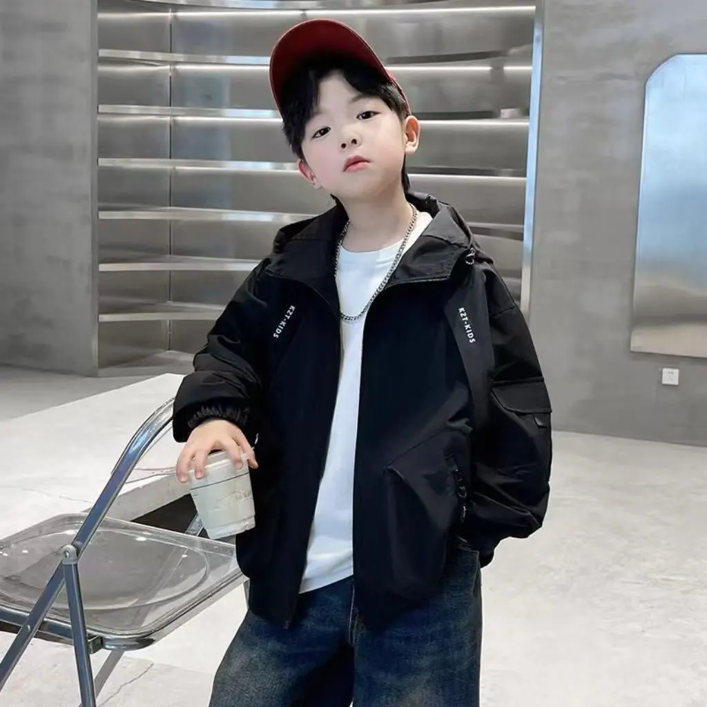 Boys' Spring Autumn Casual Hooded Jacket Zipper Windproof Fashionable Children's Outerwear Coat
Boys' Spring Autumn Casual Hooded Jacket Zipper Windproof Fashionable Children's Outerwear Coat