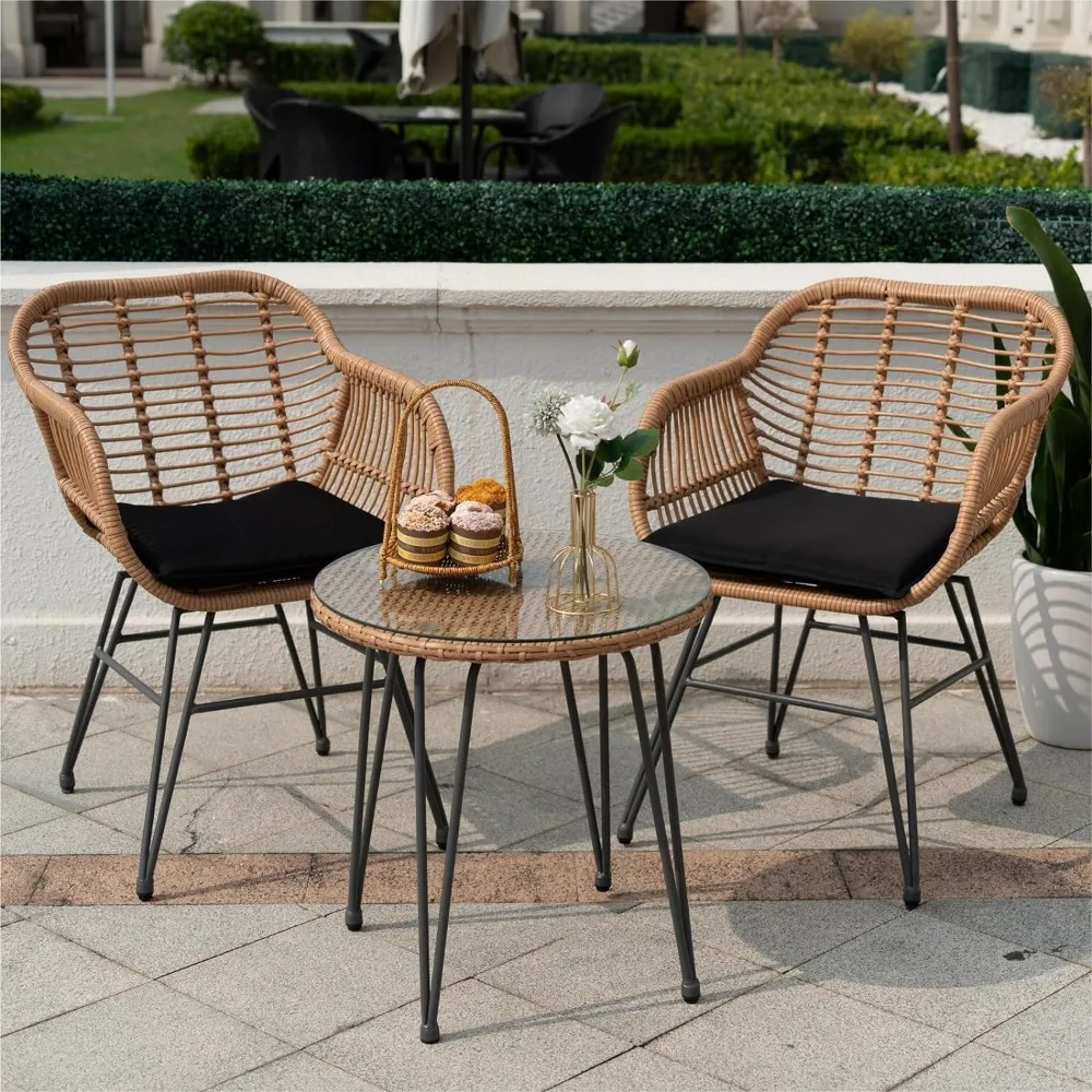 Rattan Balcony Furniture Set with Cushions, Outdoor Wicker Furniture, Patio Bistro Set, Living Room Sofas, 3 Piece
Rattan Balcony Furniture Set with Cushions, Outdoor Wicker Furniture, Patio Bistro Set, Living Room Sofas, 3 Piece