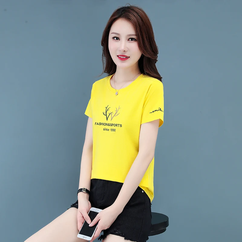 Summer Women's Solid Color Round Neck Short Sleeve Letter Printing Pullovers Loose Plus Size Fashion Casual All-match Tops
Summer Women's Solid Color Round Neck Short Sleeve Letter Printing Pullovers Loose Plus Size Fashion Casual All-match Tops