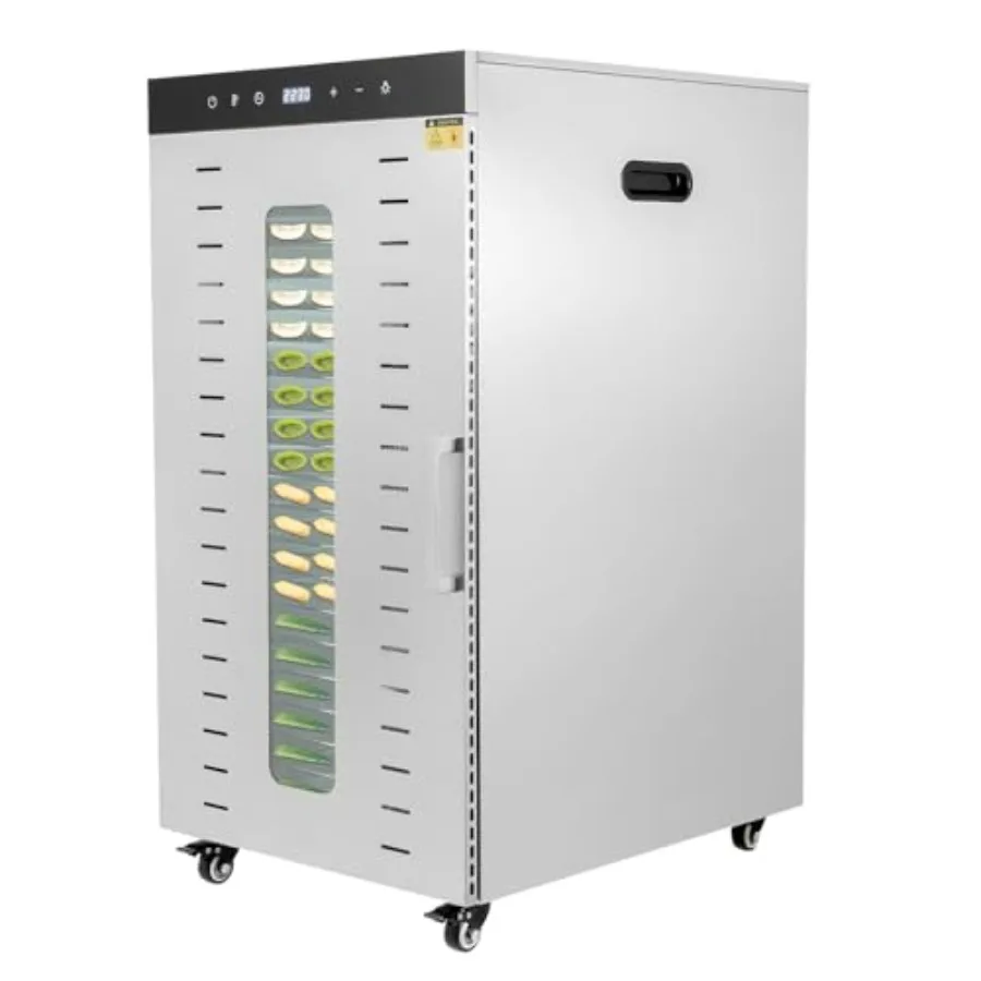 Commercial food dehydrator for meat jerky dog treats fruits; stainless steel; silver; 20-tray 1700W large capacity 24H timer
Commercial food dehydrator for meat jerky dog treats fruits; stainless steel; silver; 20-tray 1700W large capacity 24H timer