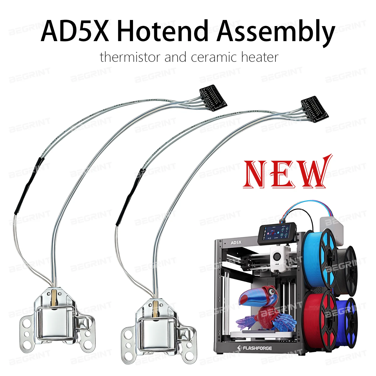 Нагревательный модуль Ad5x Hotend для Flashforge AD5X: компонент нагрева с картриджным нагревателем, термистором и аксессуарами для экструдера
Нагревательный модуль Ad5x Hotend для Flashforge AD5X: компонент нагрева с картриджным нагревателем, термистором и аксессуарами для экструдера