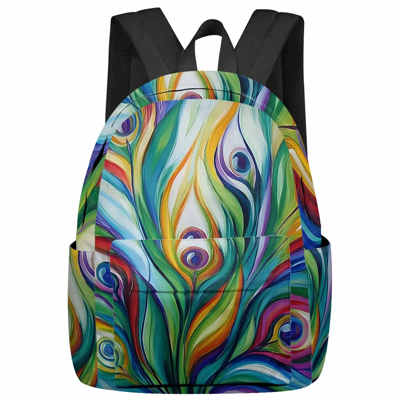 Peacock Feathers Abstract Colorful Backpack School Bags for Teenagers Students Laptop Bag Women's Casual Travel Backpack
Peacock Feathers Abstract Colorful Backpack School Bags for Teenagers Students Laptop Bag Women's Casual Travel Backpack