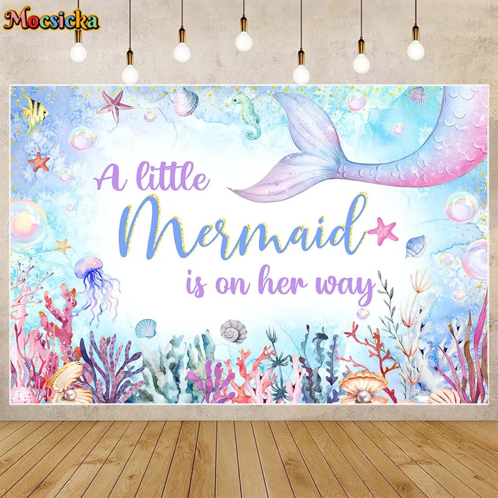 Mocsicka Mermaid Baby Shower Backdrop Girl Welcome Party Decoration A Little Mermaid Is On Her Way Photo Background Banner Props
Mocsicka Mermaid Baby Shower Backdrop Girl Welcome Party Decoration A Little Mermaid Is On Her Way Photo Background Banner Props