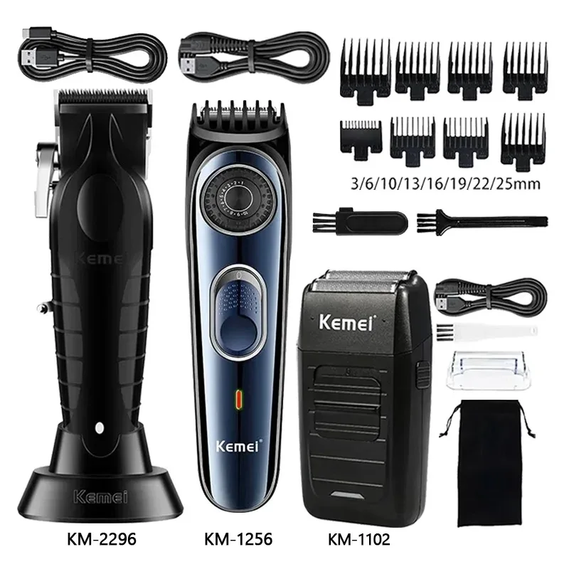 Kemei Hair Clipper Km-2296 Km-1256 Km-1102 Barber Blading Hair Cutting Machine Clipper Cordless Grooming Rechargeable Shaver
Kemei Hair Clipper Km-2296 Km-1256 Km-1102 Barber Blading Hair Cutting Machine Clipper Cordless Grooming Rechargeable Shaver