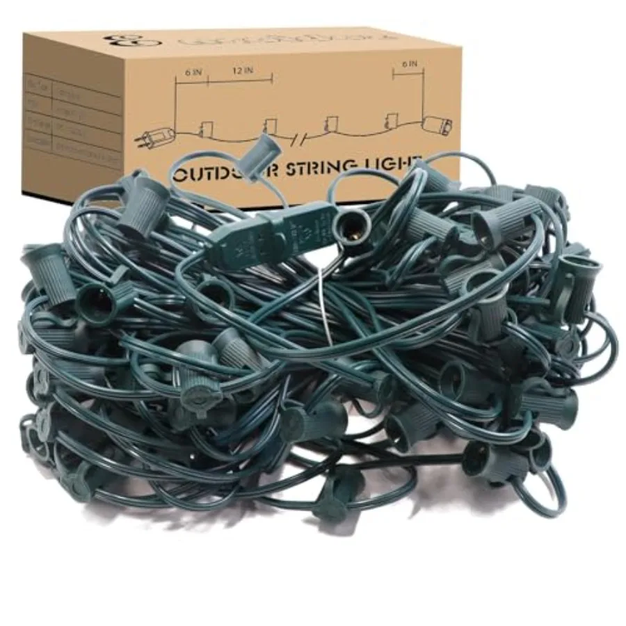 C7 Sockets String - 100Feet 12" Spacing - Outdoor Christmas Stringer Set
C7 Sockets String - 100Feet 12" Spacing - Outdoor Christmas Stringer Set