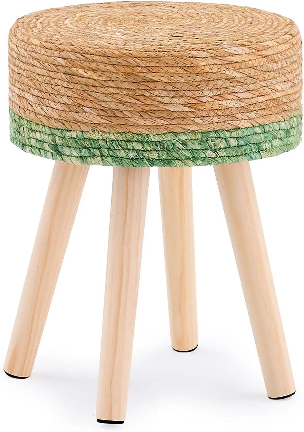 Handwoven Outdoor Ottoman, 17-Inch Round Pouf with Wood Legs, Green Patio Footstool for Balcony, Garden, Dining & Vanity
Handwoven Outdoor Ottoman, 17-Inch Round Pouf with Wood Legs, Green Patio Footstool for Balcony, Garden, Dining & Vanity