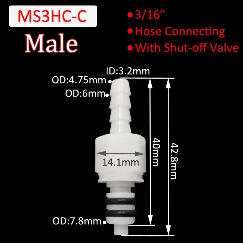 1Pcs Disconnect Fitting Coupling Hose Joint Quick Shut-Off Male Female Hose Barb Valved 3/16 1/4 Tube Connector Quick Coupler
1Pcs Disconnect Fitting Coupling Hose Joint Quick Shut-Off Male Female Hose Barb Valved 3/16 1/4 Tube Connector Quick Coupler