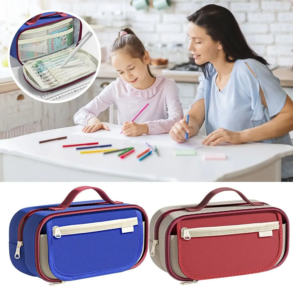 Портативная ручная сумка для ручек контрастного цвета, девятислойная ручная сумка для канцелярских принадлежностей, большая вместительная коробка для ручек, подарок
Портативная ручная сумка для ручек контрастного цвета, девятислойная ручная сумка для канцелярских принадлежностей, большая вместительная коробка для ручек, подарок
