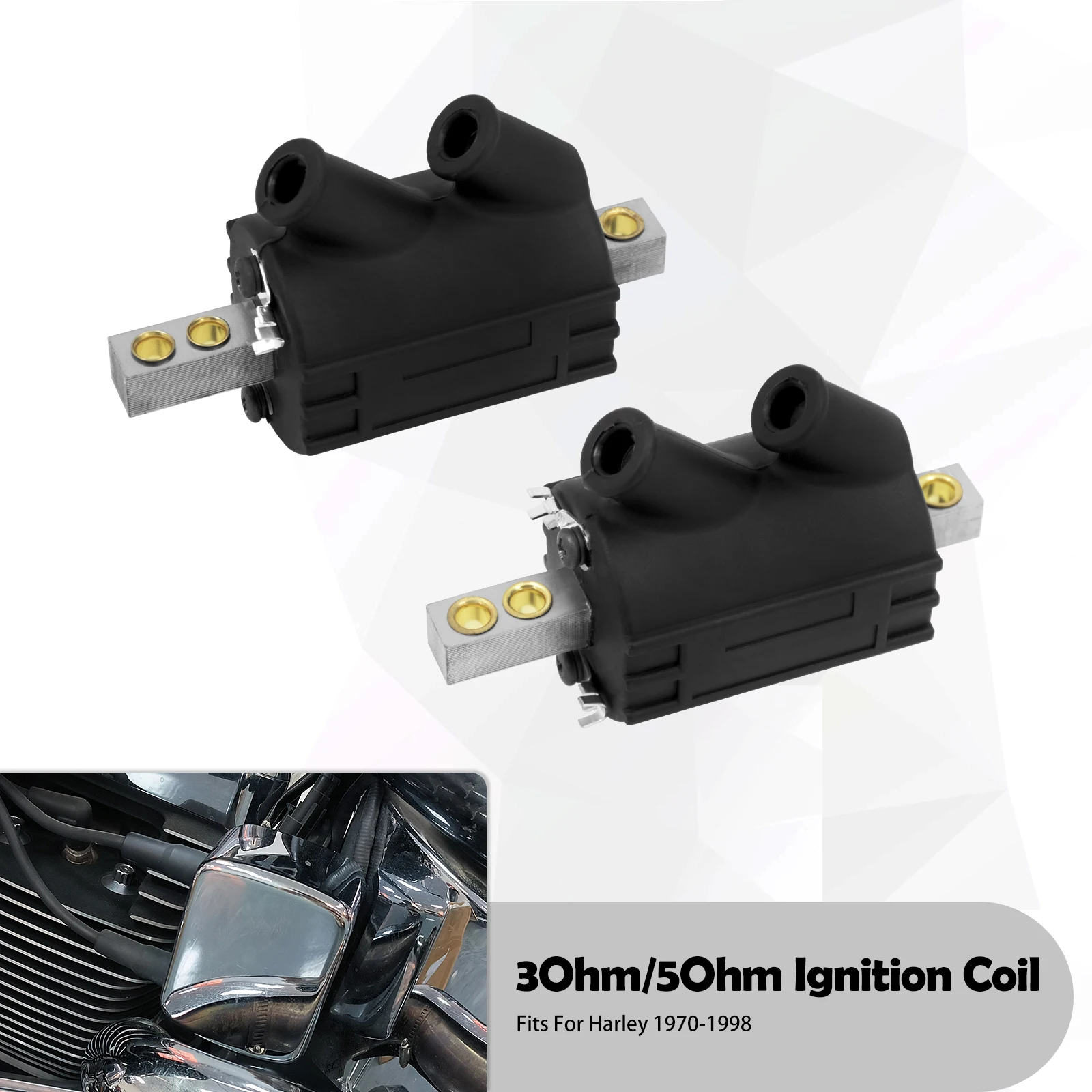 Motorcycle Black Ignition Coil 3Ohm/5Ohm Dual Output Ignition Coils For Harley Big Twin 1970-1998 Touring Dyna Sportster Softail
Motorcycle Black Ignition Coil 3Ohm/5Ohm Dual Output Ignition Coils For Harley Big Twin 1970-1998 Touring Dyna Sportster Softail