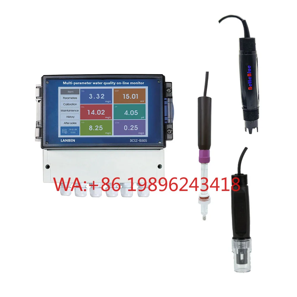 Online Multi-Parameter Water Quality Analyzer pH Chlorine Conductivity TDS Turbidity Dissolved Oxygen Sensor for Swimming Water
Online Multi-Parameter Water Quality Analyzer pH Chlorine Conductivity TDS Turbidity Dissolved Oxygen Sensor for Swimming Water