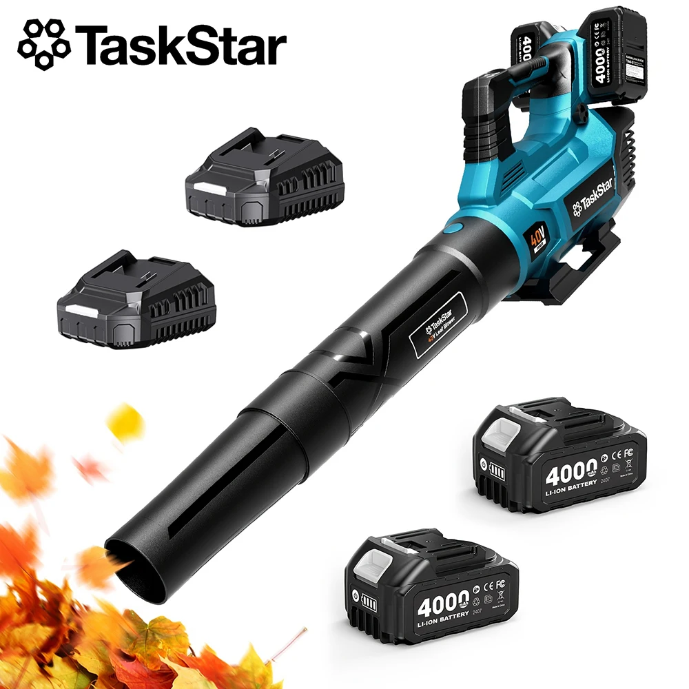 TaskStar Cordless Leaf Vacuum Electric Air Blower Powerful Leaf Blower With 2 4000mAh Batteries&2 Chargers Garden Dust Removal
TaskStar Cordless Leaf Vacuum Electric Air Blower Powerful Leaf Blower With 2 4000mAh Batteries&2 Chargers Garden Dust Removal