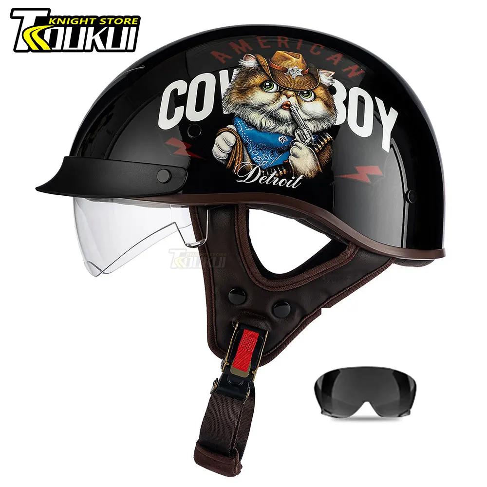 Motorcycle Helmet Casco Moto Helmet Fashion Personality Half Face Scooter Helmet Riding Racing Motorbike Equipment DOT Approved
Motorcycle Helmet Casco Moto Helmet Fashion Personality Half Face Scooter Helmet Riding Racing Motorbike Equipment DOT Approved